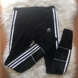 Black Velour Adidas Leggings (S)